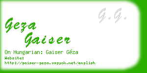 geza gaiser business card